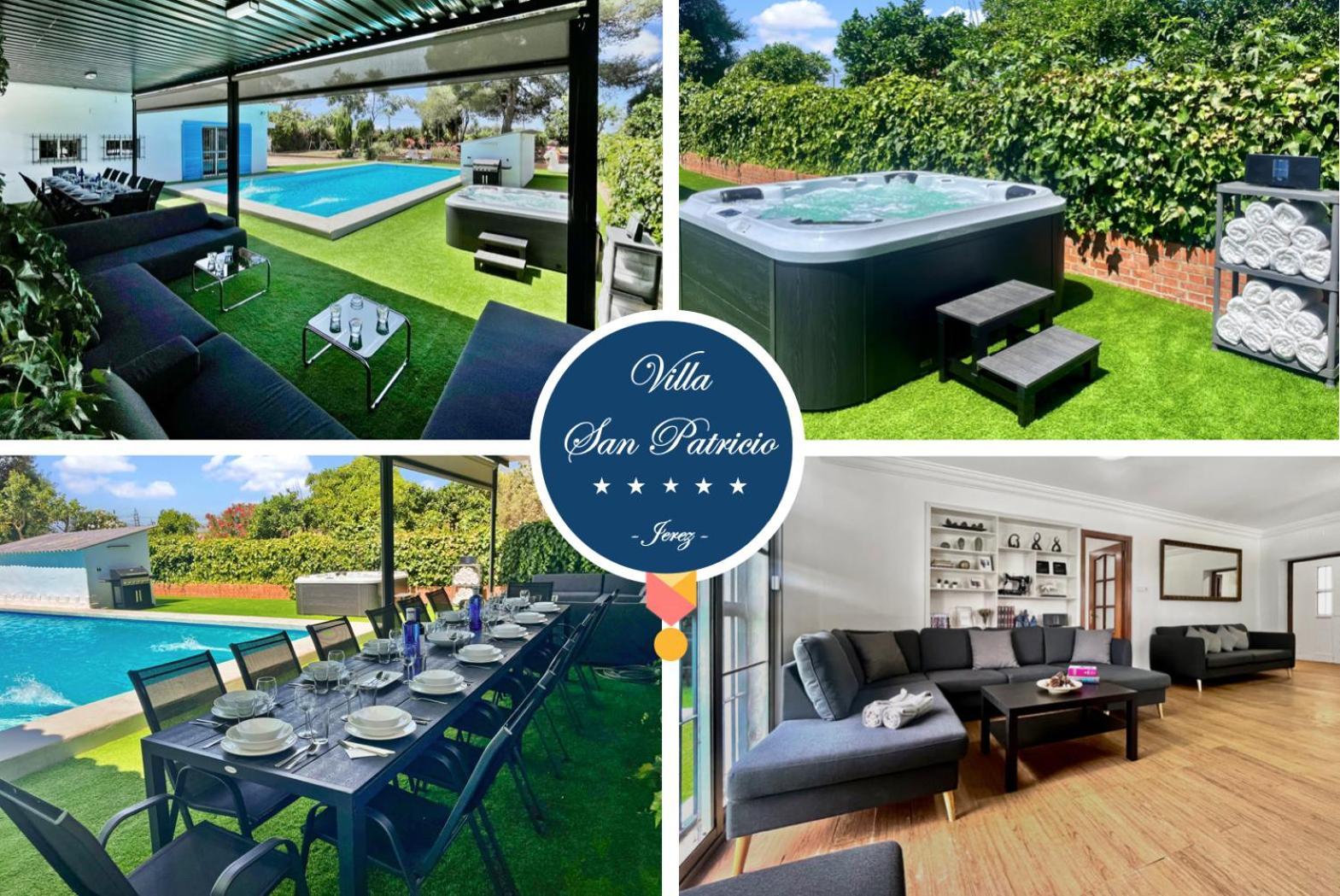 Villa San Patricio I Piscina Privada I Jacuzzi Spa I Bbq I Ps5 I Aire Acon I 3000M2 I 5Min-Centro Jerez de la Frontera Luaran gambar